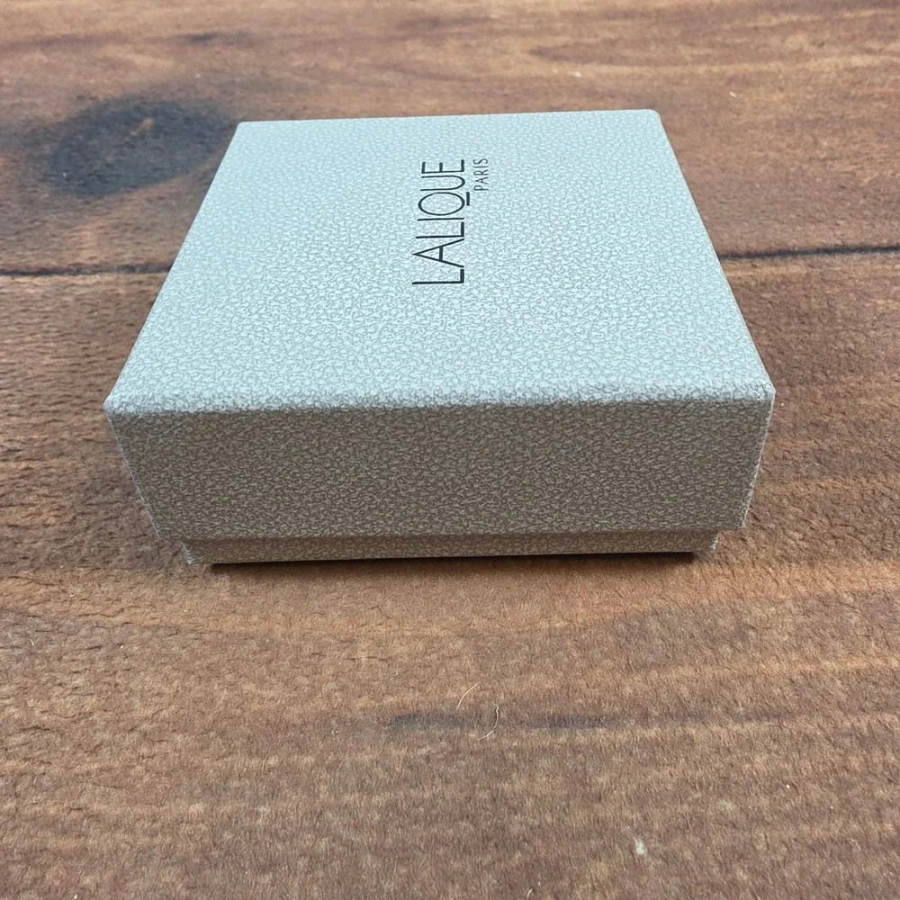Lalique Jewelry Box Womens OS Grey Excellent Textured Logo Presentation Square